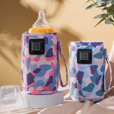 Chauffe-biberon portable sous forme de pochette isolante chauffante