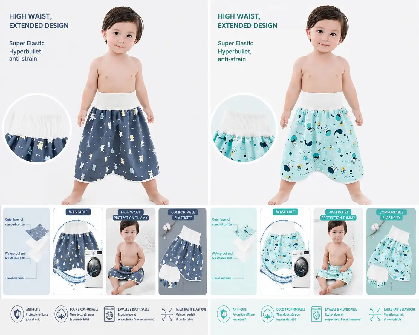 Jupe-culotte d'apprentissage imperméable